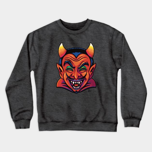 The Devil Mask Crewneck Sweatshirt by jfeldmanart